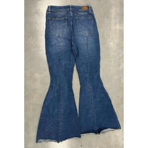 Judy Blue Womens Super Flare Jeans Size 9/29‎ Mid Rise Raw Hem Denim